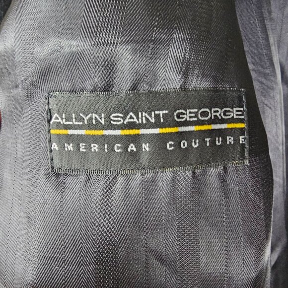 Allyn Saint George Italian Cashmere Blend Overcoat 42S Navy Quiet Luxury Formal - Picture 3 of 14